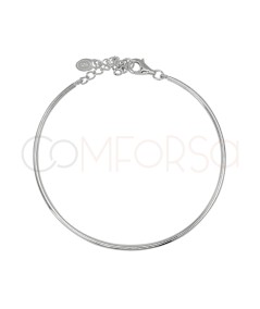 Sterling silver 925 rigid tube bracelet 16cm + 4cm