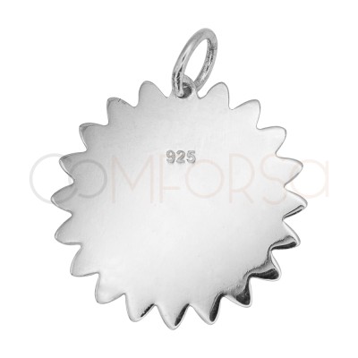 Sterling silver 925 plain sun pendant 19.5mm