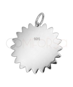 Sterling silver 925 plain sun pendant 19.5mm