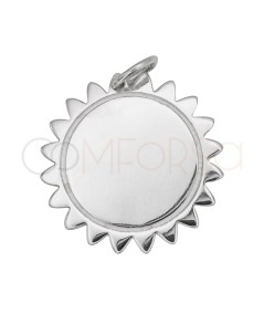 Sterling silver 925 plain sun pendant 19.5mm