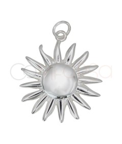 Sterling silver 925 sun pendant with smooth centre 25mm