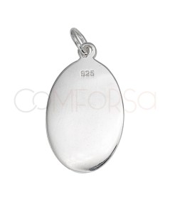 Sterling silver 925 “Virgen del Rocío” oval pendant 13 x 20mm