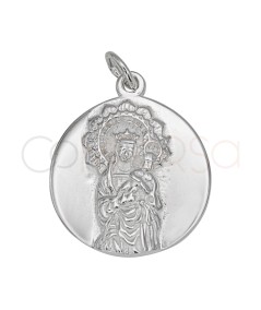 Sterling silver 925 “Virgen Almudena” round pendant 18mmPlata 925