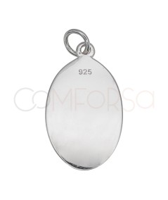 Sterling silver 925 “Virgen Almudena” oval pendant 13 x 20mm