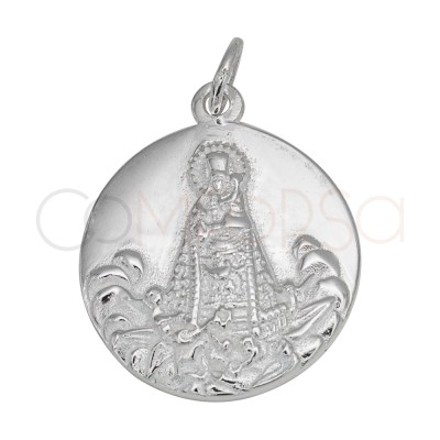 Sterling silver 925 Our Lady of the Forsaken round pendant 18mm