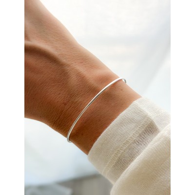 Sterling silver 925 rigid tube bracelet 16cm + 4cm