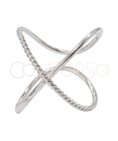 Sterling silver 925 curly X ring