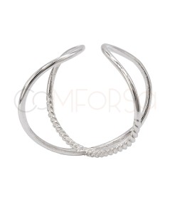 Sterling silver 925 curly X ring