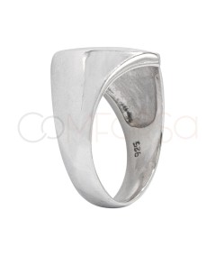 Sterling silver 925 heart signet ring 18 x 14mm