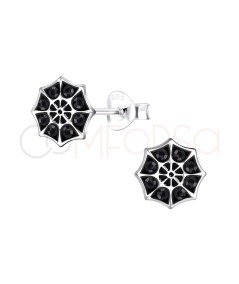 Sterling silver 925 spider web earring 8 x 8mm