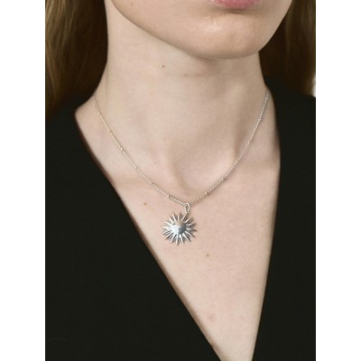 Sterling silver 925 sun pendant with smooth centre 25mm