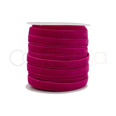 Intense pink velvet elastic band 10mm