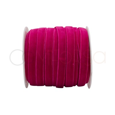 Intense pink velvet elastic band 10mm