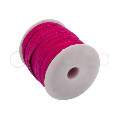 Intense pink velvet elastic band 10mm