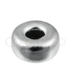 Rhodium-plated sterling silver 925 donut 4 mm (1.5)