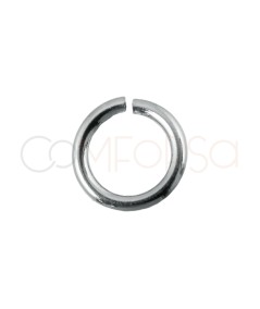 Rhodium-plated sterling silver 925 jumpring 5 mm ext (0.8)