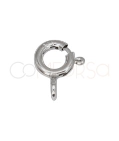 Rhodium-plated sterling silver 925 reinforced spring ring clasp 6mm