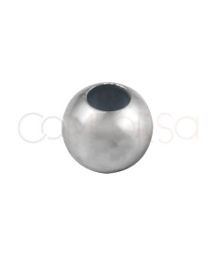 Rhodium-plated sterling silver 925 ball 6 mm (2.4 mm)