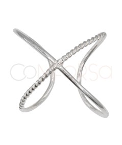 Sterling silver 925 curly X ring