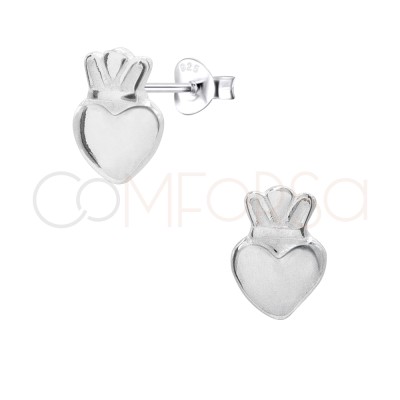 Sterling silver 925 mini sacred heart earring 5 x 7mm