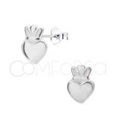 Sterling silver 925 mini sacred heart earring 5 x 7mm