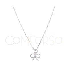 Sterling Silver 925 Bow Necklace