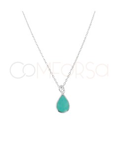 Sterling Silver 925 Turquoise Teardrop Necklace