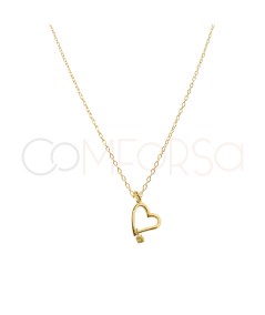 Sterling Silver 925 Zirconia Heart Necklace