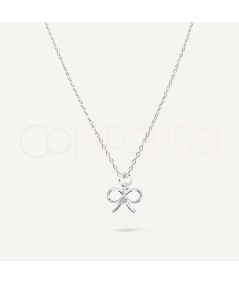 Sterling Silver 925 Bow Necklace