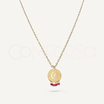 Gold-plated Sterling Silver 925 Pink Arabius Necklace