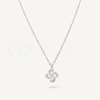 Sterling Silver 925 Lauburu Necklace