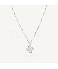 Sterling Silver 925 Lauburu Necklace