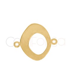 Gold-plated Sterling Silver 925 Smooth Irregular Oval Connector 16 x 14.3?mm