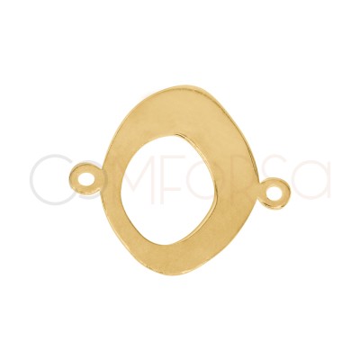 Gold-plated Sterling Silver 925 Smooth Irregular Oval Connector 16 x 14.3?mm