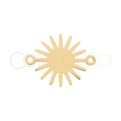 Gold-plated Sterling Silver Sun-shaped Connector 12 mm