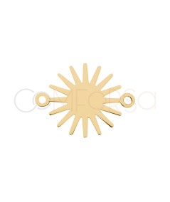 Gold-plated Sterling Silver 925 Sun-shaped Connector 12 mm