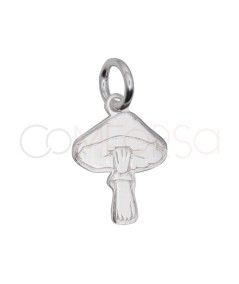 Sterling Silver 925 mini Mushroom-shaped Pendant with Steam 8.5 x 11.5 mm