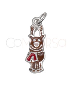 Sterling silver 925 reindeer with scarf pendant 7 x 18mm