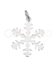 Sterling Silver 925 Snowflake Pendant Lines 13 x 15 mm