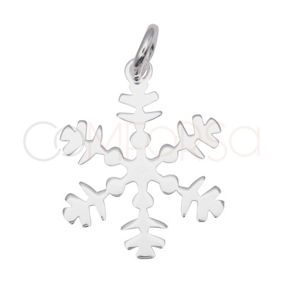 Sterling Silver 925 Snowflake Pendant Lines 13 x 15 mm