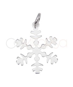 Sterling Silver 925 Snowflake Pendant Lines 13 x 15 mm