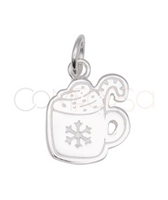 Sterling Silver 925 Hot Chocolate Mug Pendant 11 x 14 mm