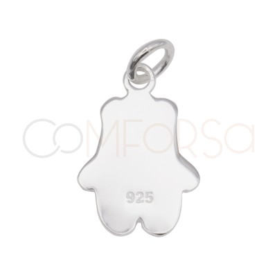 Sterling Silver 925 Bear with Scarf Pendant 10 x 14 mm