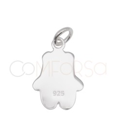 Sterling Silver 925 Bear with Scarf Pendant 10 x 14 mm