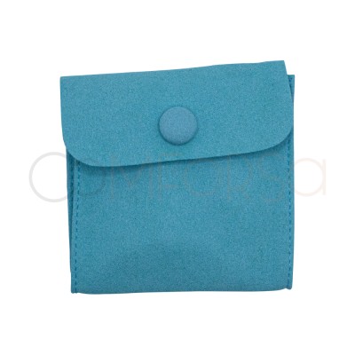 Aqua Green Velvet Pouch for Jewellery Storage