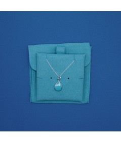 Aqua Green Velvet Pouch for Jewellery Storage