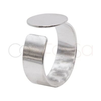 Sterling Silver 925 Adjustable Plate Ring 11 mm