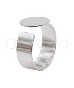 Sterling Silver 925 Adjustable Plate Ring 11 mm