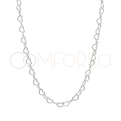 Gold-plated sterling silver 925 hearts choker 40cm + 6cm