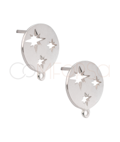 Gold-plated sterling silver 925 polar star earrings with jump ring 12mm